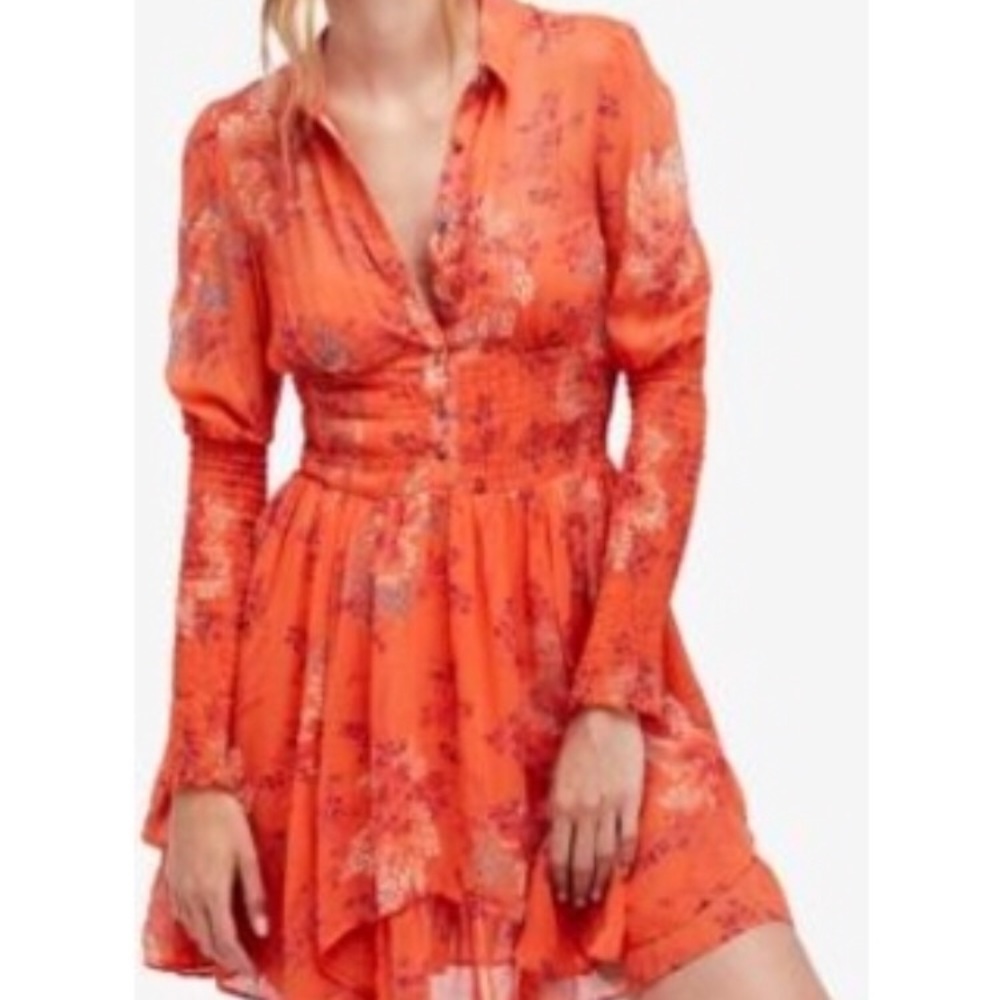 Free people fake pretend mini orange size m NWT